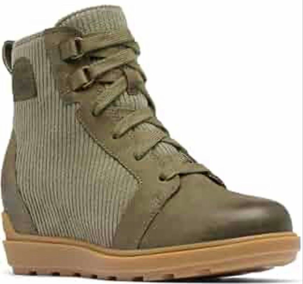 Sorel Evie II Lace Boots in Stone Green Size 5 1/2